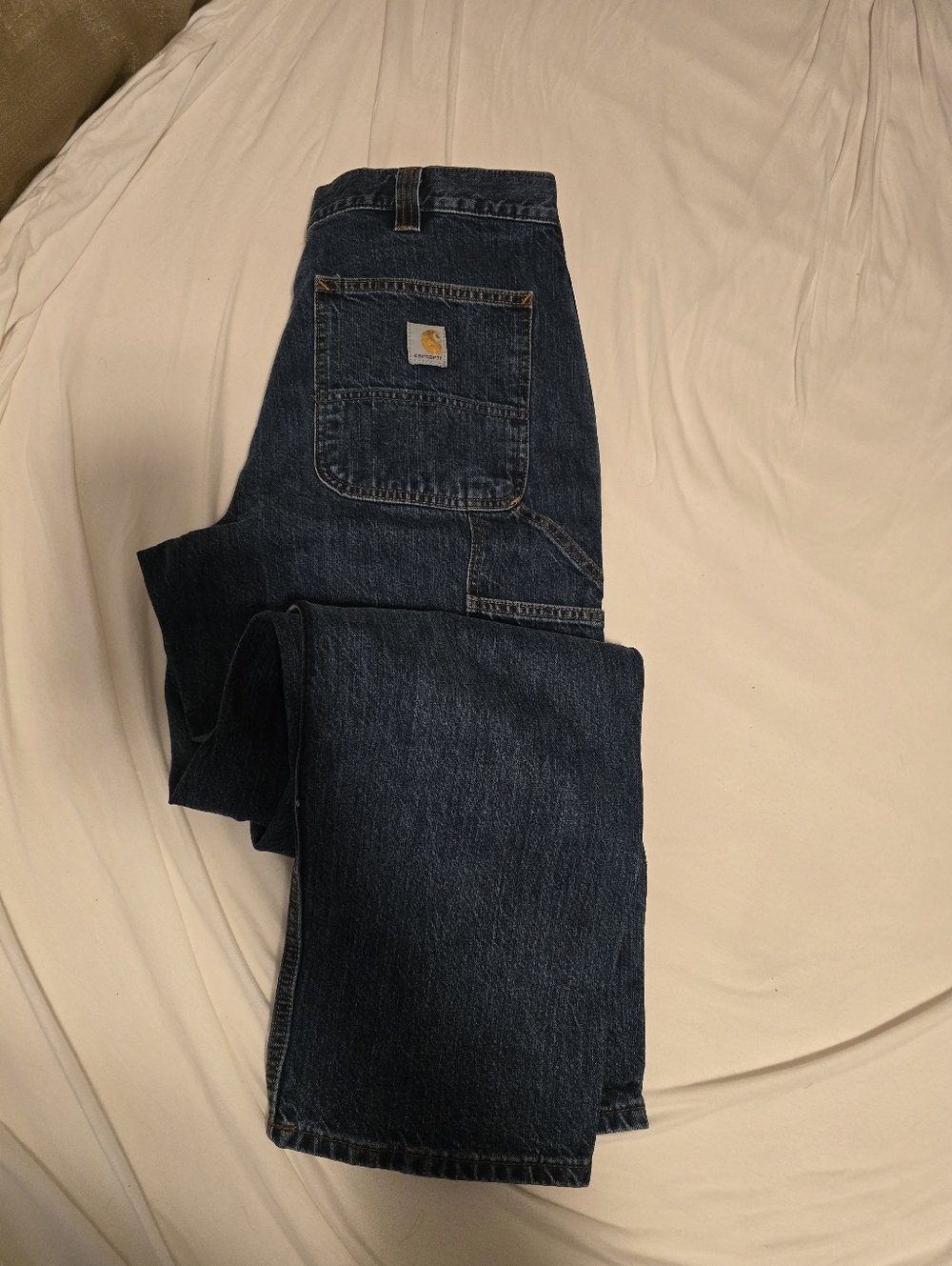 Carhartt Men's Dark Blue Work Jeans - Relaxed Fit